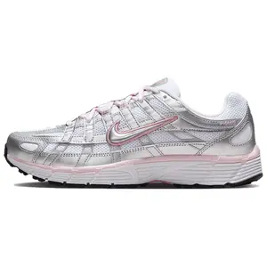 Nike P 6000 Abrasion Resistant Low top Track & Field Competition Racing Running Shoes Women's White Silver BV1021-108