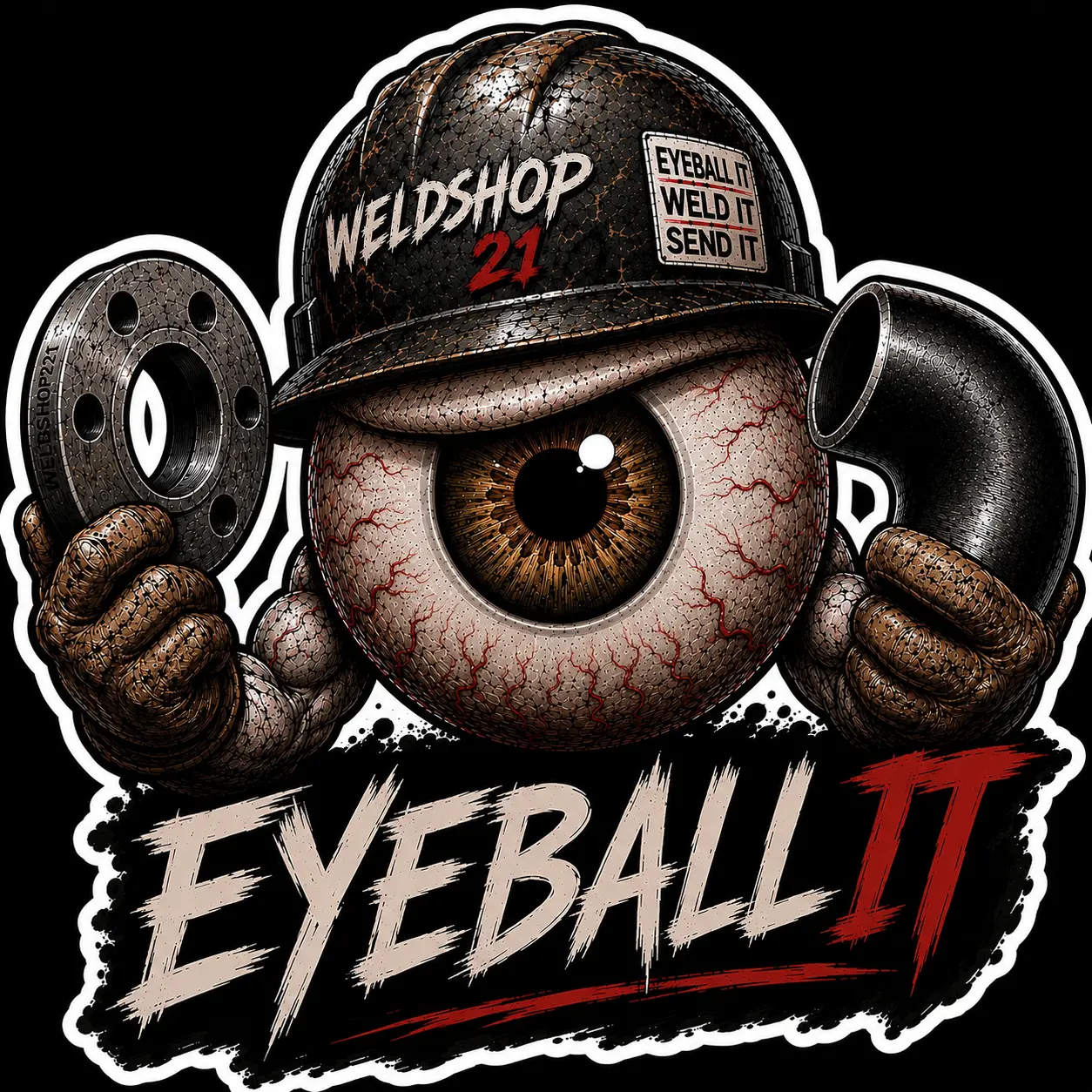 EyeBall It Water-Resistant DIY Scrapbooking & Stamping Stickers for Cooler, Welding Hard Hat, Gang Box Decoration