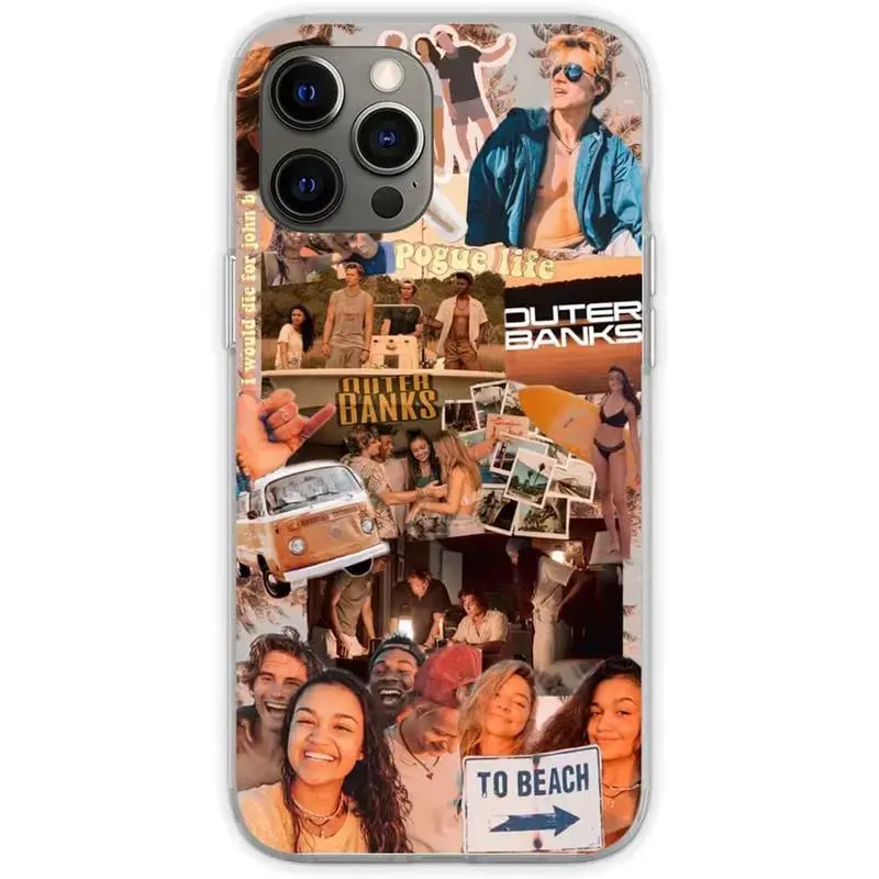 Summer Outer Banks Clear Phone Case Shockproof Accessories, JJ, Rudy Pankow, John B, Rafe Case