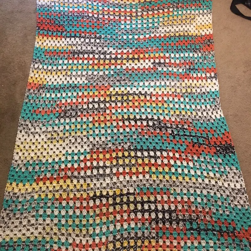 Handmade full/queen size crocheted blanket