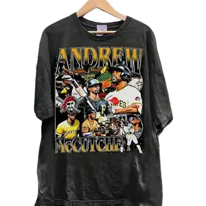 Vintage 90s Graphic Andrew Mccutchen T-shirt, Mccutchen Shirt, Vintage  T-shirt Classic Cotton Fabric Medium Menswear Top Casual Style Tee Streetwear Tshirt