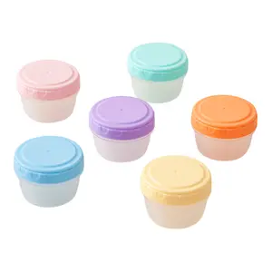 6Pcs Leak-Proof Sauce Cup 60ml Eco-Friendly PP Plastic Salad Dressing Container Reusable Condiment Dispenser for Picnics Traveling Kitchen Supplies in Vibrant Colors