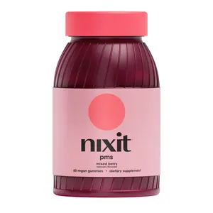 nixit PMS Gummies Mixed Berry & Ashwagandha Vegan Dietary Supplement for Relief from Bloating, Cramps, Breast Pain & Mood Swings