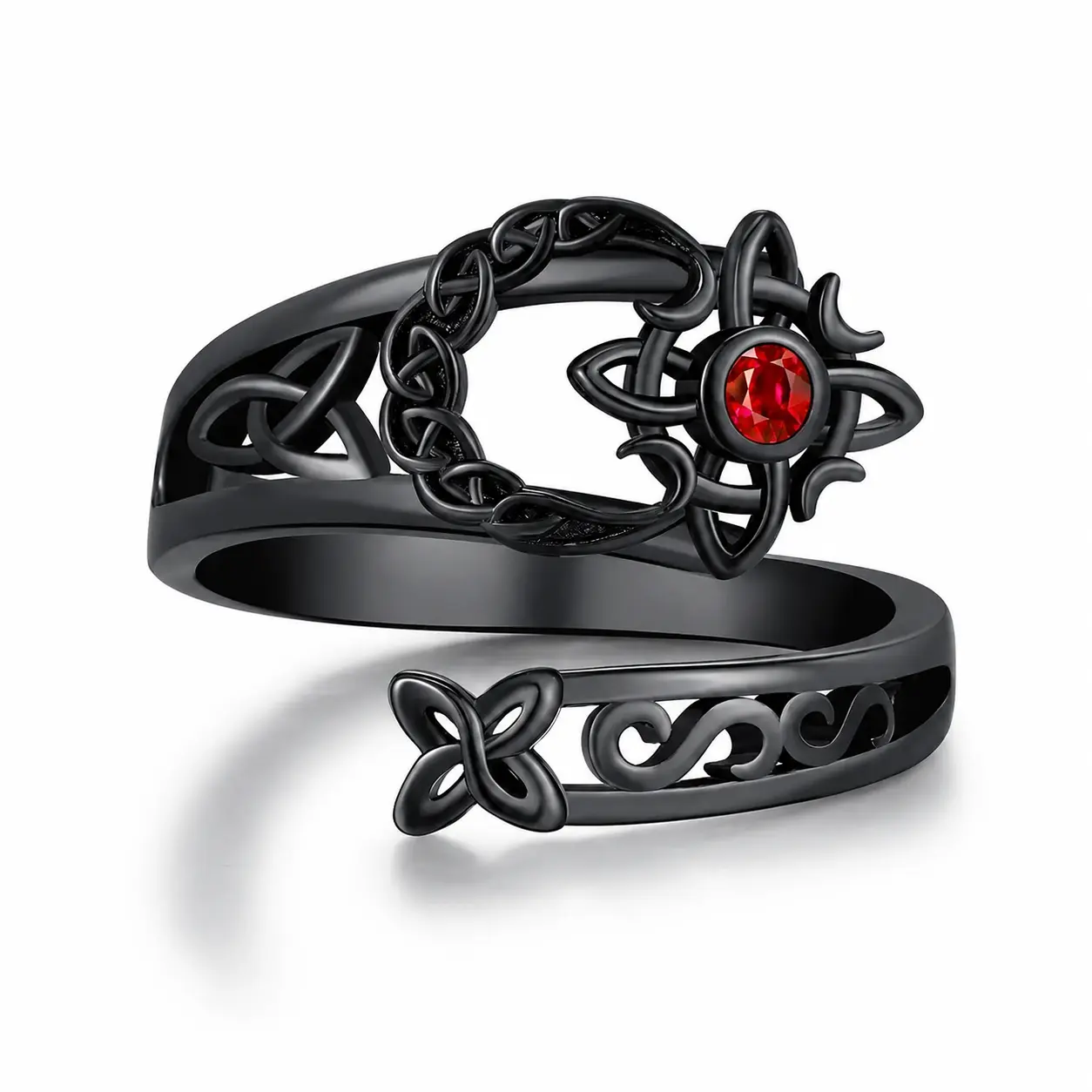 Witches Knot Ring, Celtic Knot Protection Ring, Nudo de Bruja Plata Witchy Jewelry for Women, Boho Statement Ring, Rings