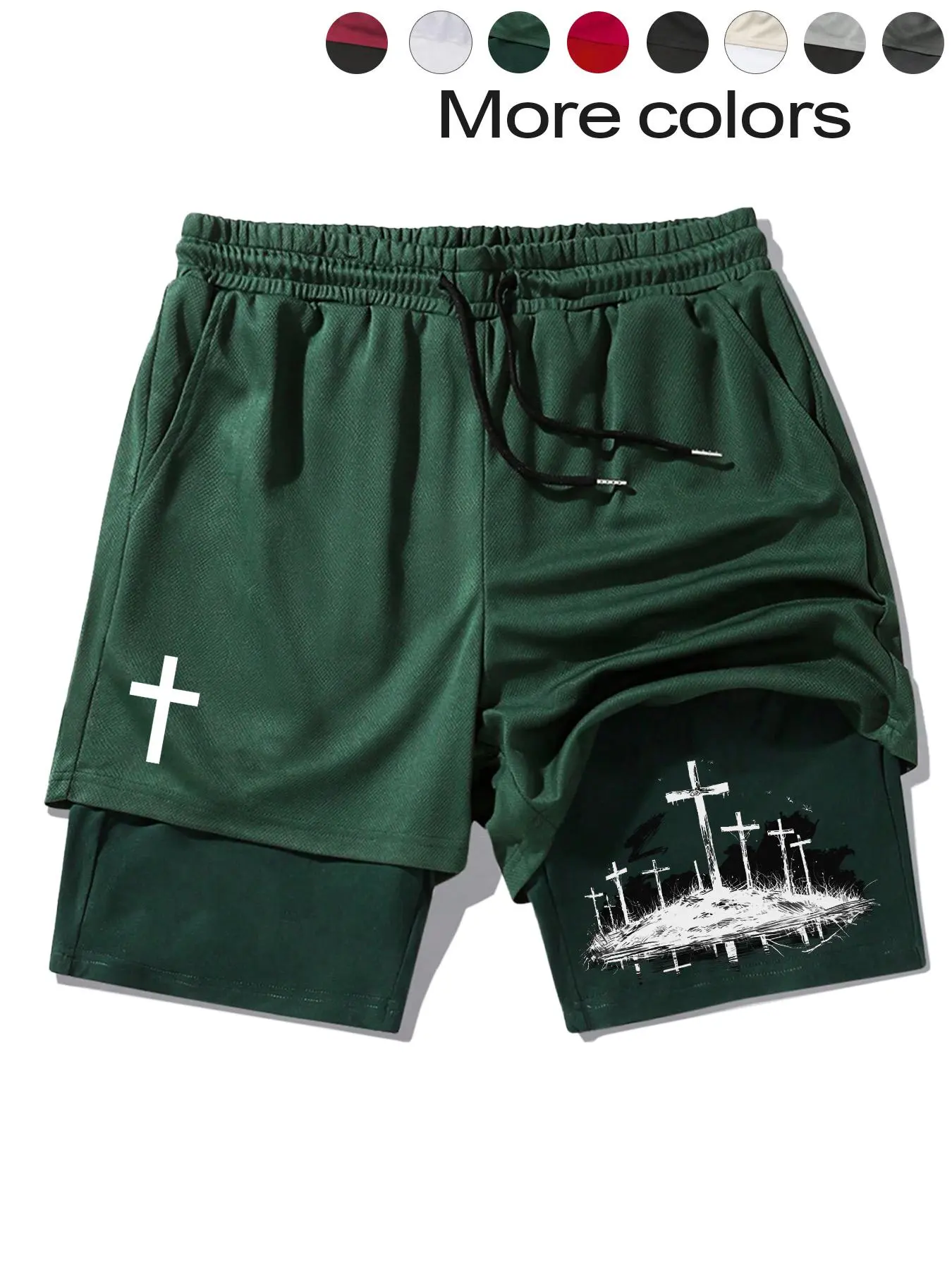 3:16 THE CROSS Summer Performance Shorts, Double-Layer Beach Fitness Training Pants, Ideal Gym Shorts, Comfortable and Flexible.netshort.  sara saffari shorts ddg, Athleisure Street Shorts, Activewear Shorts