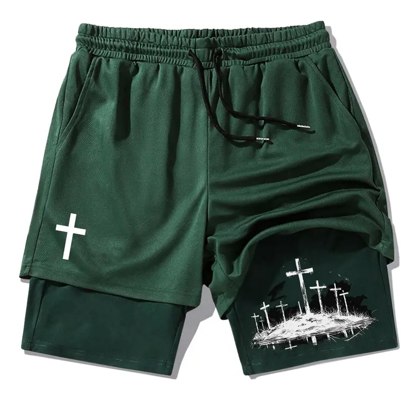 3:16 THE CROSS Summer Performance Shorts, Double-Layer Beach Fitness Training Pants, Ideal Gym Shorts, Comfortable and Flexible.netshort.  sara saffari shorts ddg, Activewear Shorts, Sport Shorts