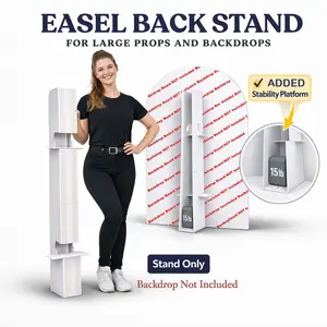 Stand for Props and Backs drop,  Heavy Duty Corrugated 5ft x 1ft White cardboard,for Foam Core Boards Large Stands & Tall Cutouts Indoor Backdrops Party Decor 3/16" Thick Corrugated Cardboard Stable Display Base