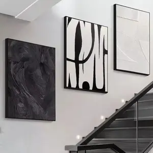 3pcs Abstract Canvas Art with Wooden Frame Wall Decor for Living Room, High-Quality Texture Painting, Art Wall Decoration
