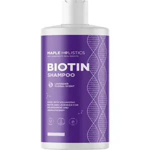 Lavender Biotin Shampoo for Thinning Hair - Volumizing Shampoo for Fine Hair with B Vitamins Rosemary Argan Primrose & Tea Tree Oils - Paraben Silicone and Sulfate Free Vegan Formula (16 Fl Oz)