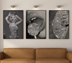 Set of 3 Luxury Fashion Print, Black & White Posters, Marilyn Monroe Poster, Luxury Home Decor, Luxury Home Accessories, Designer Wall Art - No Frame