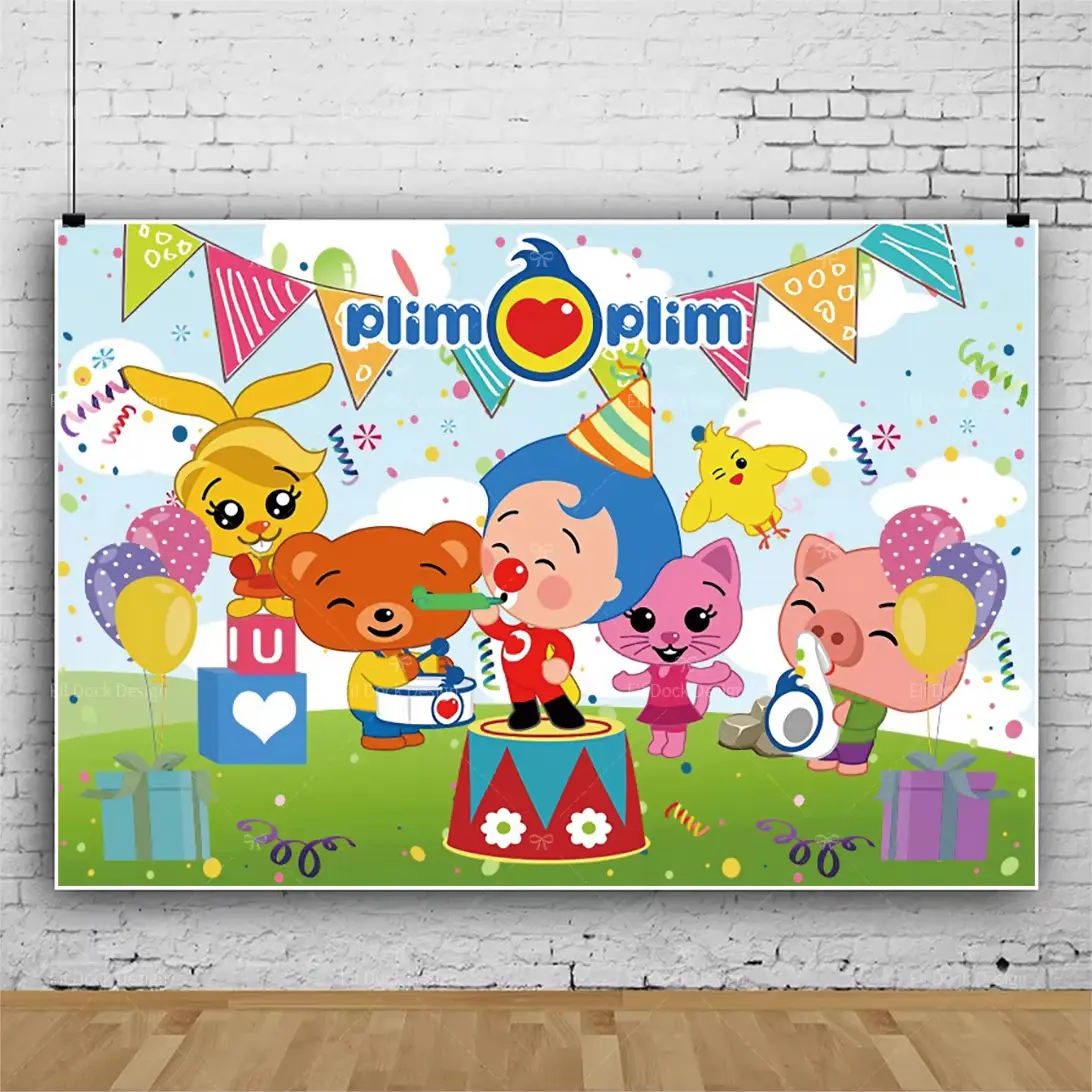 Plim Brightening Rectangular Soft Vinyl Tapestry - Digital Print, Kids Birthday Party Backdrop, Indoor Room Holiday Decor, Sofa Cover, Good Drape, Machine Washable, 60x40in with Colorful Hand Ornaments Gift