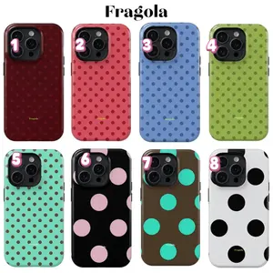 Fragola Ins Korean Polka Dots Phone Case for IPhone 17 17e 16e 16 15 14 13 12 11 XS XR Air Pro Max Plus Double-layer Back Cover