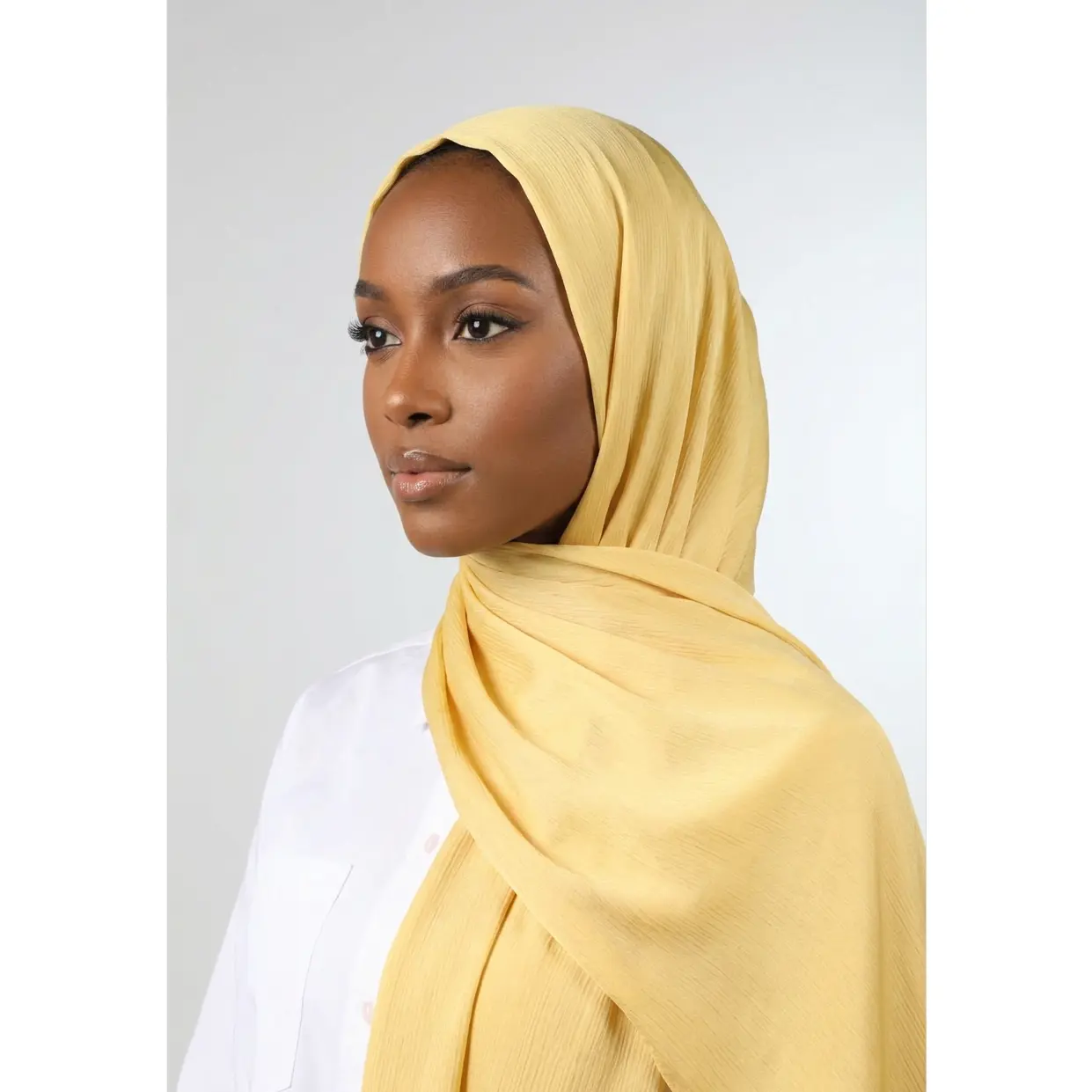 Butter Creme Silk Crepe Crinkle Hijab