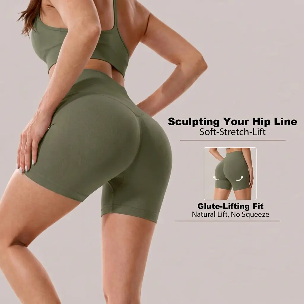 High-Waisted Workout Shorts for Women-Tummy Control Peach Booty Squat-Proof 3-Inch Yoga Shorts Pockets-Perfect for Gym Running