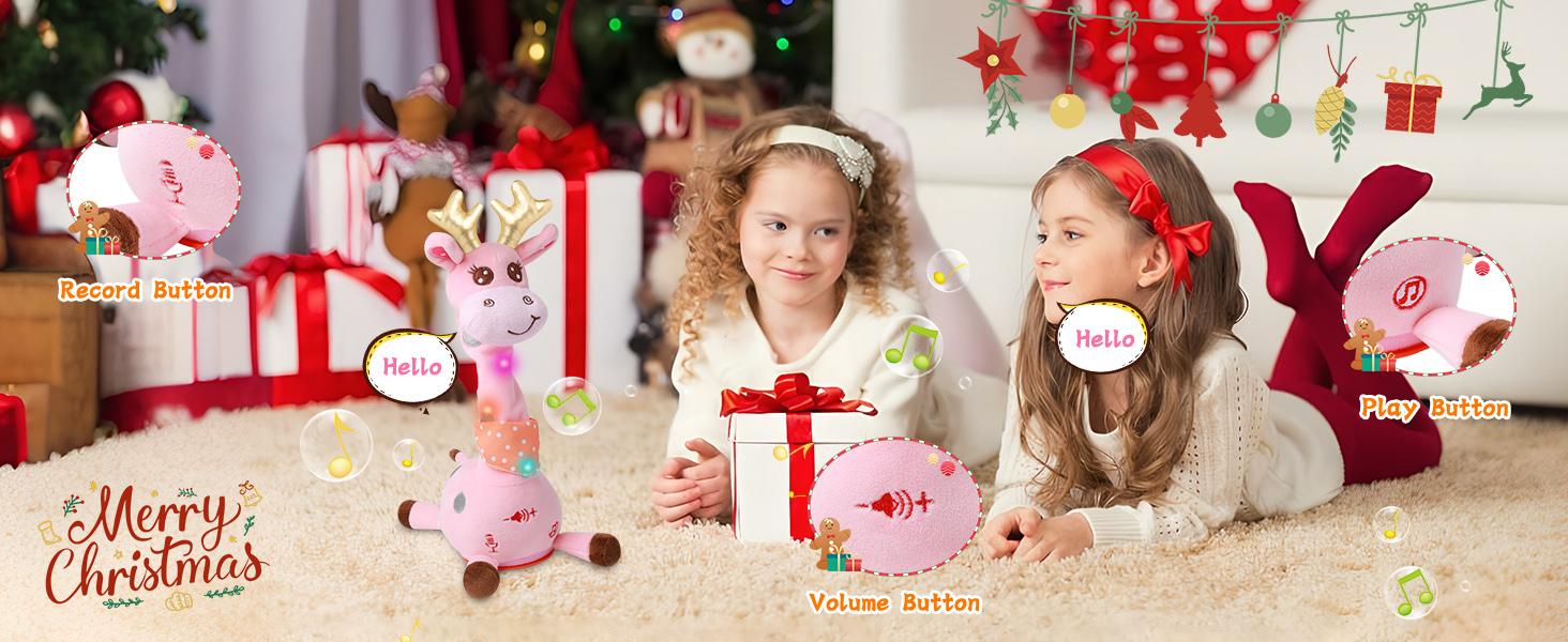 BETTY21 Dancing Talking Giraffe Toys - Electronic Musical Plush Rattle for Kids - Repeat What You say -  Parent Time-saving Toys -  Children's Day & Birthday  Gift With DealsForYouDays