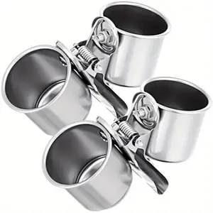 2pcs Clip on Water Bowl for Birds Parrot Feeding Double Cups Dishes Hanging Stainless Steel Food Water Bowls with Clip Pet Animal Feeder Cup