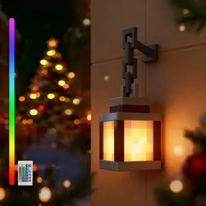 Retro Pixel Cube Lamp | Dimmable LED Night Light with Remote Colors | Cool Birthday Gift & Room Decor for Teens
