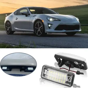 🔥2pcs 18 High-Brightness 6000K White Light LED License Plate Lights | Fits Toyota 86 2017-2020 / Subaru BRZ 2013-2020, ABS Housing, 12V 3W Stable Power Supply, Plug and Play