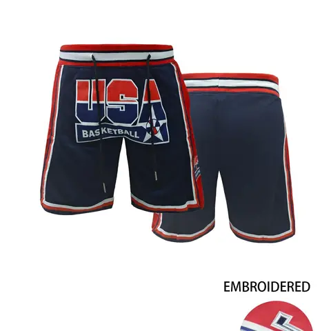 Men's USA Embroidered Basketball Shorts, Loose Fit Drawstring Gym Shorts with Pockets, Workout Shorts, Breathable Fitness Shorts, Embroidered Design, Casual Outdoor Sports & Beach Wear, Athletic Basketball Shorts, Casual Sporty Shorts, Shorts Sportswear