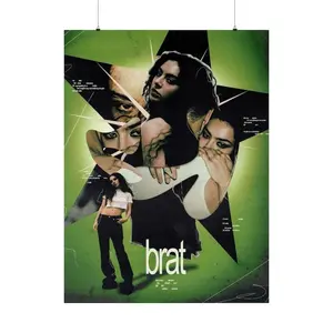 Brat Charli Poster Print, Brat Poster, Charli Wall Art, Y2k wall art, Iconic Album. (No Framed)
