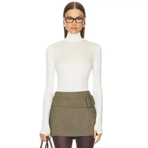 Commando Prima Ballet Turtleneck Bodysuit in Bone