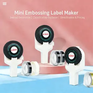 Mini Label Maker Machine with 2 Rolls Tape, Vintage Embossing Tag Making Device, Manual Press Flower Label Creator for Home DIY Crafts