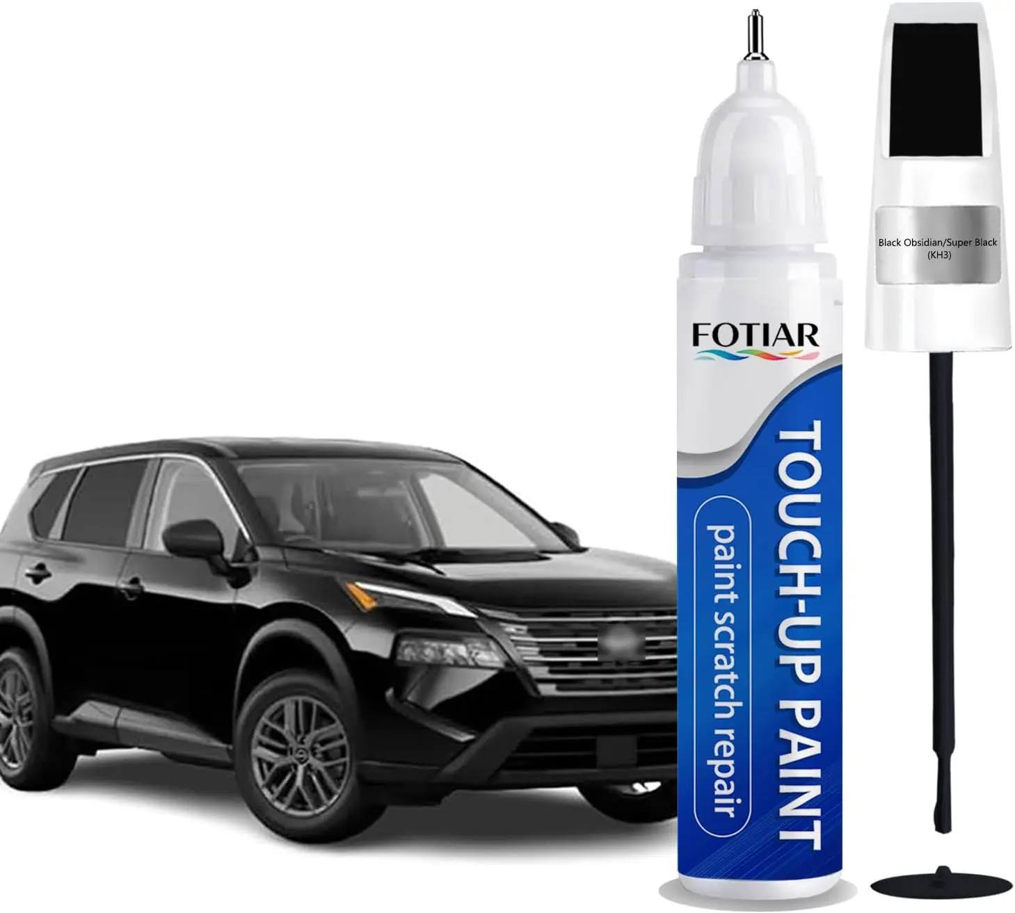 Black Obsidian/Super Black(KH3) Touch up Paint for Nissan-Exact Match Scratch Repair Kit 2-In-1 Premium Car Paint Pen for Chips & Nicks