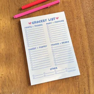 GROCERY LIST NOTEPAD BY PEACHCREAMPRINTS