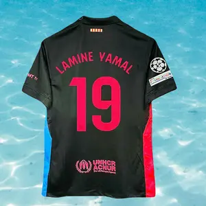 24 25 Away Black No.19 Yamal Short sleeve Soccer jersey