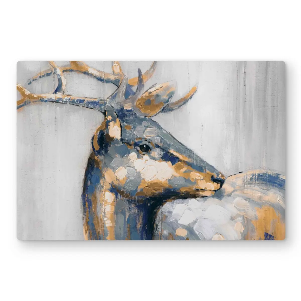 212 MAIN Contemporary Aluminium Metal Animal Decorative Print - 24x36 in. Vibrant Golden Deer Art, Gold Decor Print for Home Wall Decoration, Animal Decorative Prints, Gold Decor Prints