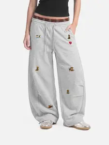 Aelfric Eden Dachshund Double Waist Baggy Barrel Sweatpants High Waist Balloon Barrel Silhouette  Adjustable Ankle Drawstring Soft Fabric Cute Casual Streetwear Unisex Bottoms