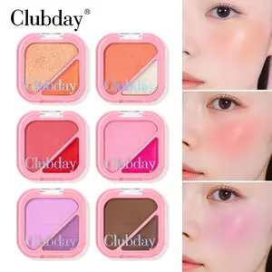 Clubday Dual-Color Blush Cream Natural Highlighting Good Complexion, Multi-Pack, Non-Flammable, Made in China, Natural Finish