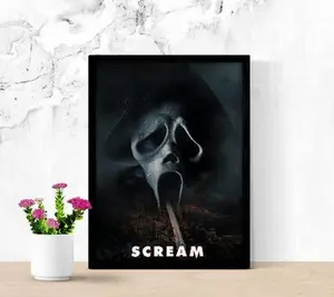 Scream Movie Wall Decor, Ghostface Scream 7 Poster for 2026, Horror Wall Art for Fans, Scream VII Vintage and Minimalist Design for Movie Collectors