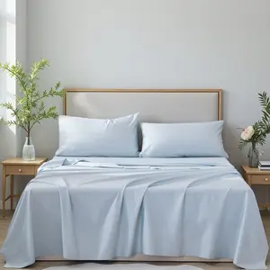 Luxury 400-Thread Count Cotton Sateen Sheet Set - Silk Bed Sheets, Soft & Cozy, Deep 17" Pockets, 5 Dreamy Colors, Twin to California King Sizes