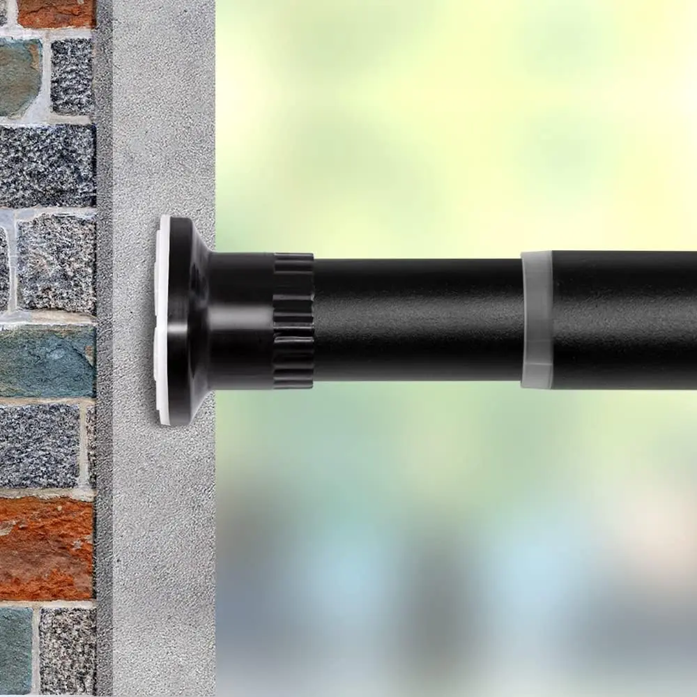 Room Divider Tension Rods,  Curtain Tension Rods,122-150 Inch,No Drilling, Adjustable Large Window Stall Tension Pole-Black