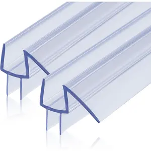 2-Pack ShowerDoor Bottom Seal 3/8" x 36" Polycarbonate Frameless Ultra Clear Shower Door Seal Strip for Glass Doors Stop Leaks and Create a Water Barrier Replacement Shower Cubicle