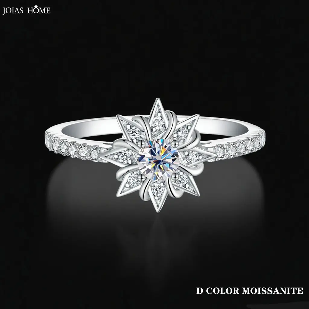 JH 0.3CT Moissanite 925 Silver Ring for Women D Color Shining Moissanite Gemstone Engagement Ring Fine Jewelry Lab Diamond