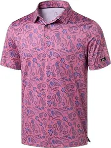 Blue Paisley Golf Polo Shirt 2026 – Retro Paisley Pattern Performance Polo | Lightweight Breathable Athletic Fit
