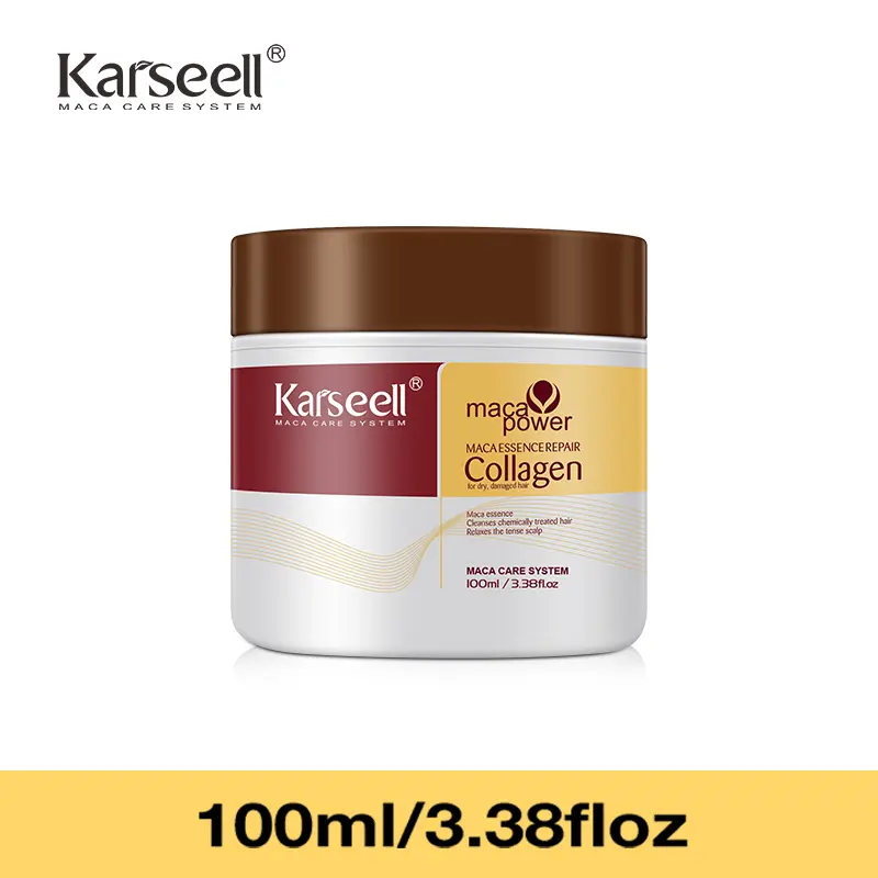 Karseell Small Sample (3.38floz 100ml) Collagen Hair Care Deep Repair Conditioning Hair Argan Oil Serum for All Hair Types Haircare Conditioner Mask Shampoo Cleanser Cleansing