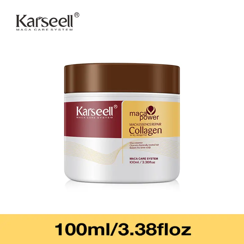 Karseell Small Sample (3.38floz 100ml) Collagen Hair Care Deep Repair Conditioning Hair Argan Oil Serum for All Hair Types Haircare Conditioner Mask