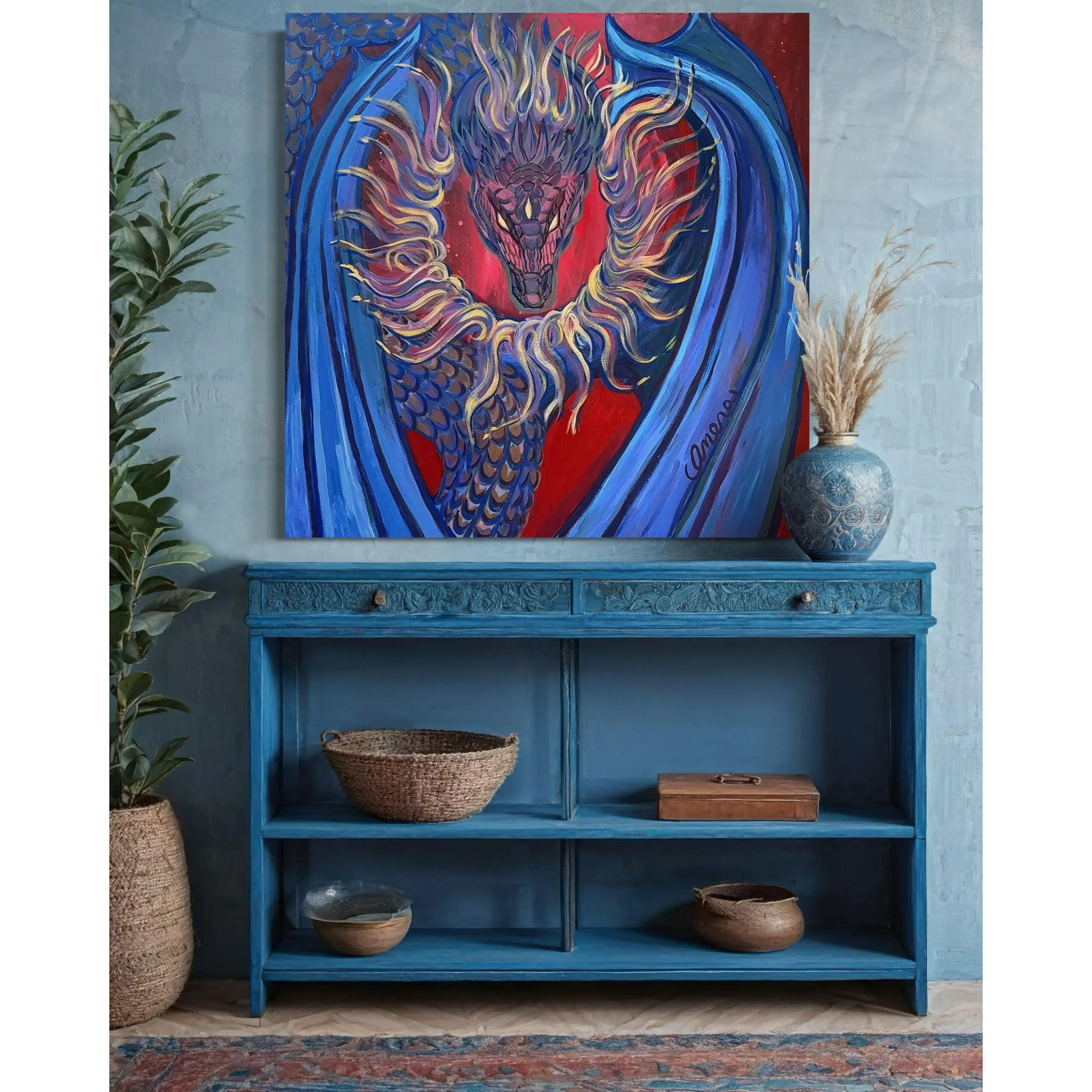Fiery Dragon Original Painting