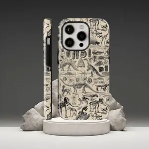 Dinosaur Fossil Tough Phone Case Dino Bones Cover for iPhone 16 15 Pro Max 14 13 12