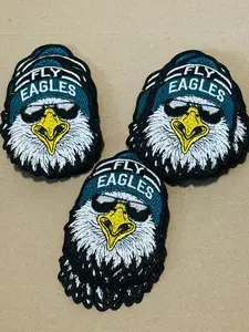 Fly Eagle Bald Eagle Embroidery Patch Brotherly Love Philly Pride Eagle Beanie Patch 3x4 Inch Premium Fabric Bold Design for Jackets Hats Backpacks Fierce Grit