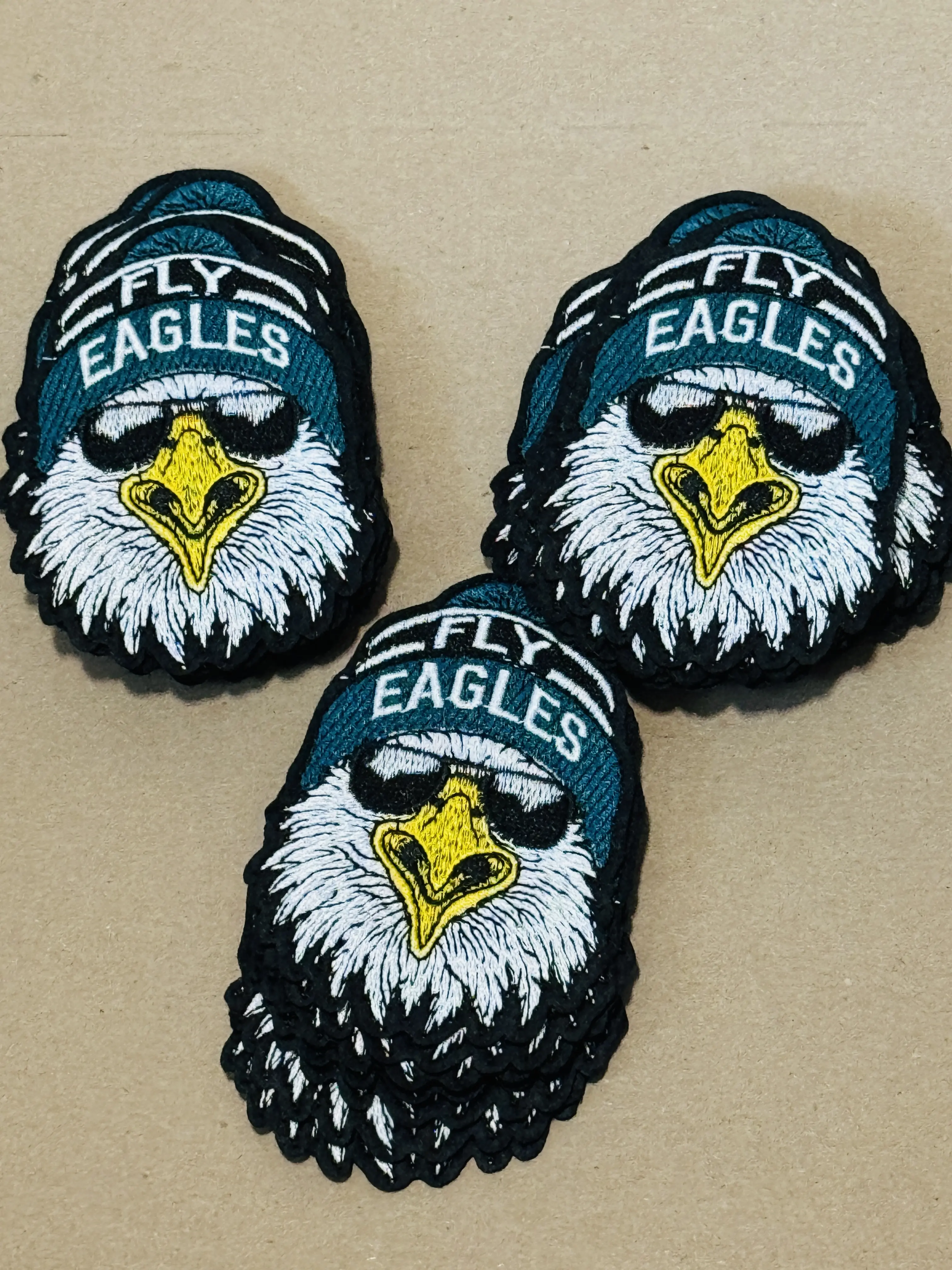 Fly Eagle Bald Eagle Embroidery Patch Brotherly Love Philly Pride Eagle Beanie Patch 3x4 Inch Premium Fabric Bold Design for Jackets Hats Backpacks Fierce Grit