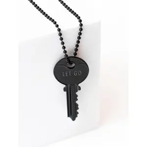 LET GO Matte Black Classic Key Necklace
