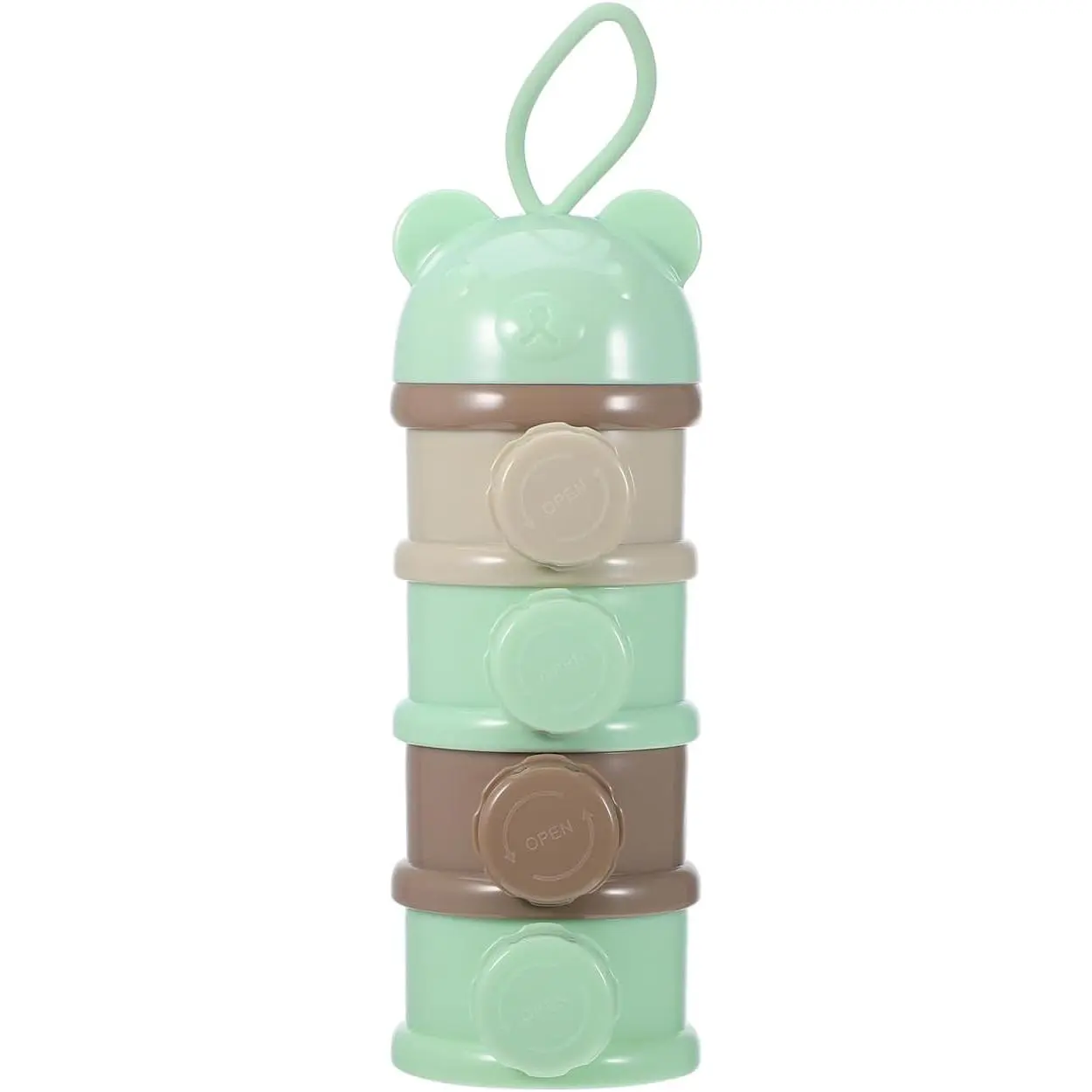 BPA-Free 4-Layer Plastic Baby Formula Milk Powder Dispenser - Stackable Storage Box for Infant Food Snacks, Convenient Basic Accessory for Parents, Yes