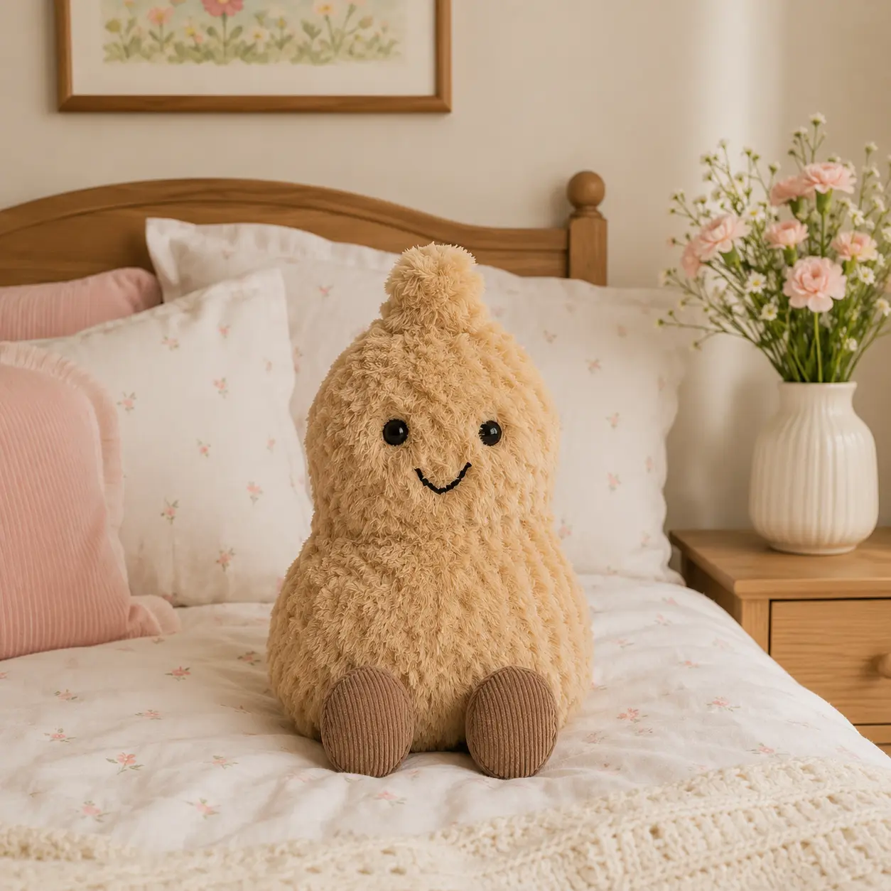JELLYCAT Amuseables Peanut Stuffed Animal – Super Soft Plush Toy, Cute Desk Buddy & Gift for Plush Lovers