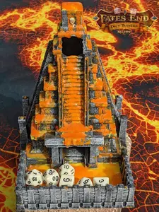 Aztec Style Temple 3D Printed Dice Tower - Fate's End Collection - Tabletop RPG - Unearth Ancient Rolls!