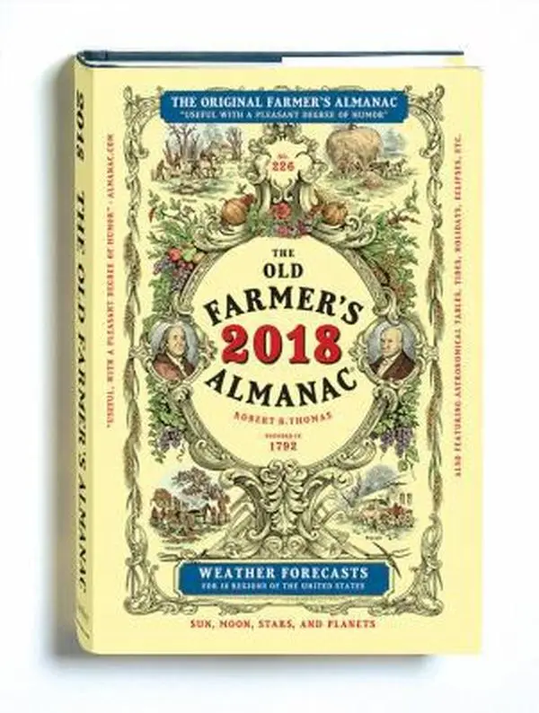 Used Hardcover Book - The Old Farmer's Almanac 2018 (English) - For Farmers, Gardeners - Includes Sun, Moon, Stars, Planets Data & Weather Forecasts