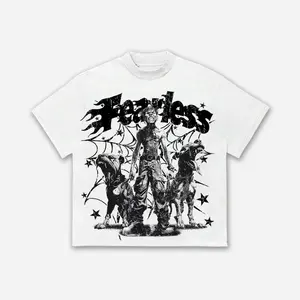 Fearless Cool Boy Doberman Dog Print Cotton T-shirt Breathable Hoodie Oversize Tops Womenswear Tshirt